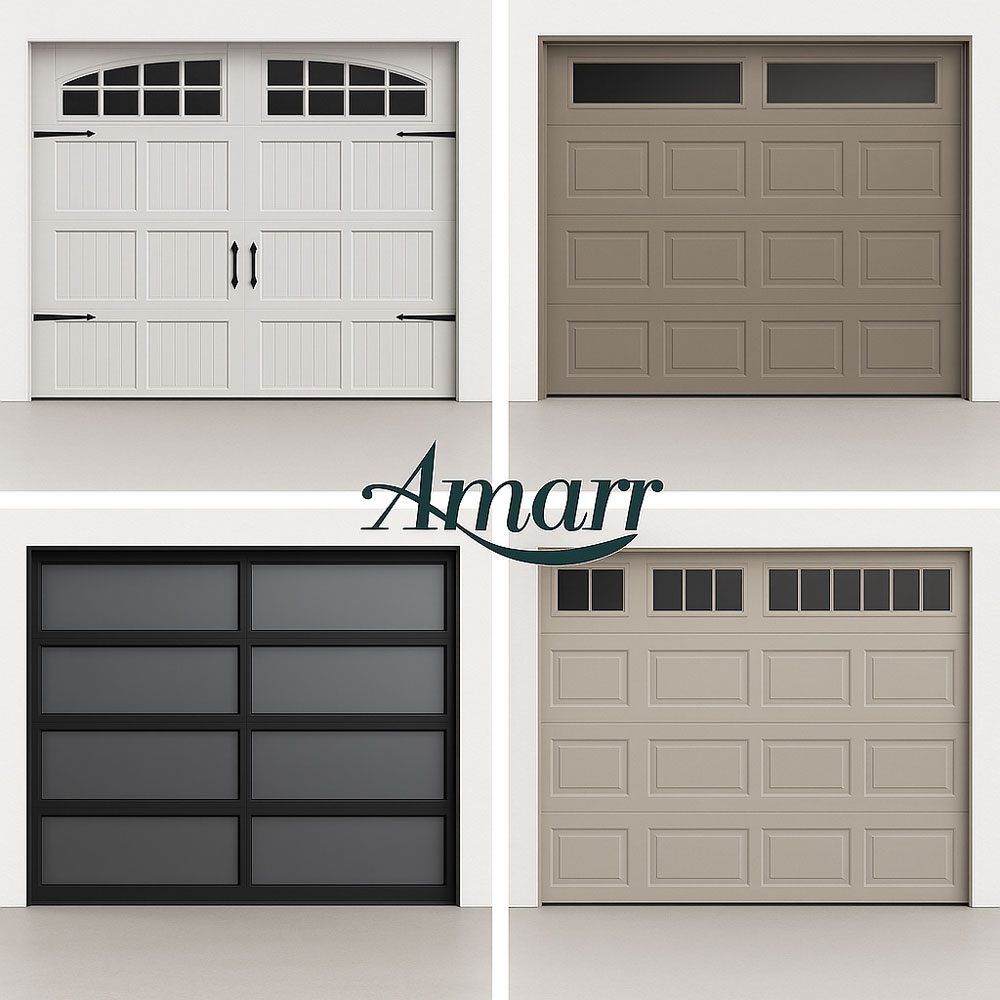 Before and after Amarr garage door installation project in Clarksville