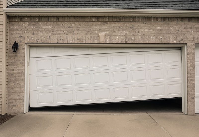 Emergency garage door repair service Clarksville TN – damaged garage door off track